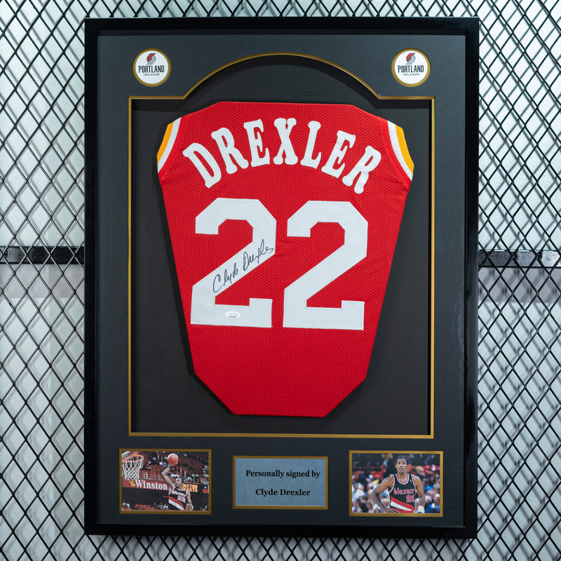 Clyde Drexler Signed Portland Blazers Jersey