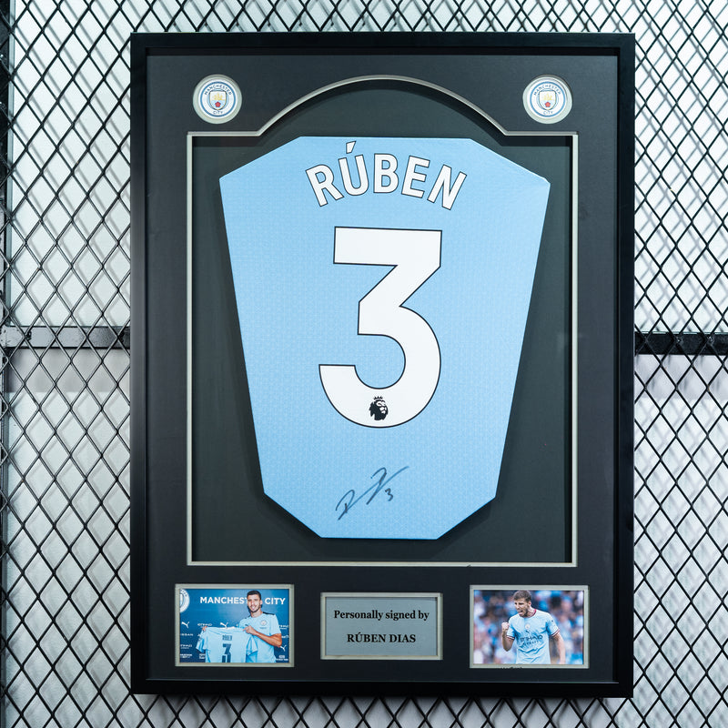Ruben Diaz Signed Manchester City Jersey