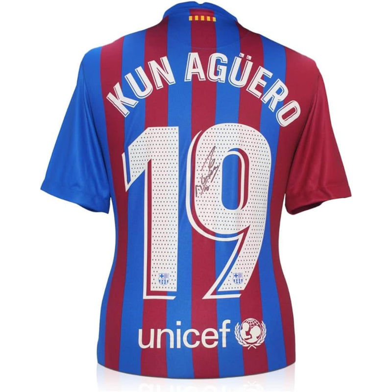 Sergio Aguero Signed Barcelona Jersey
