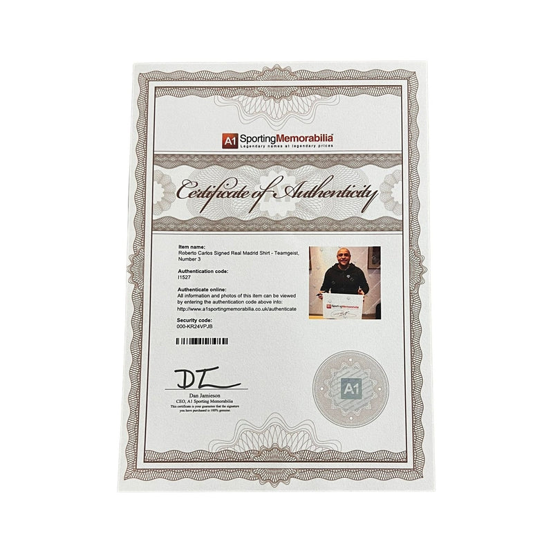 Roberto Carlos Signed Real Madrid Jersey