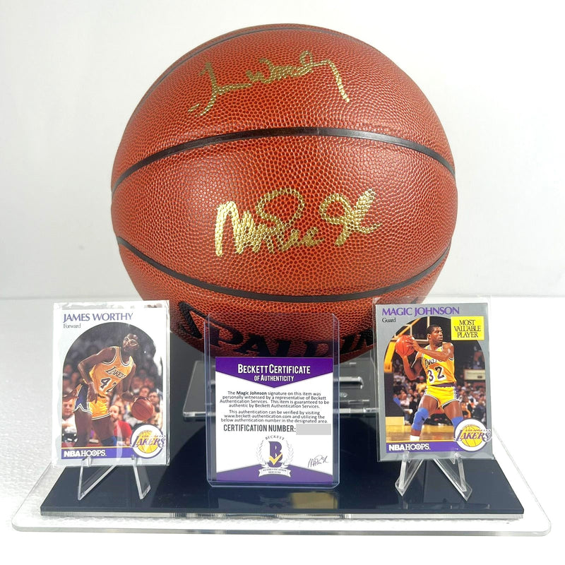 Magic Johnson & James Worthy Signed Basketball