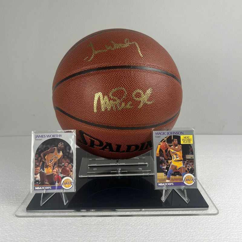 Magic Johnson & James Worthy Signed Basketball